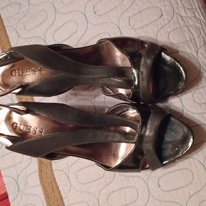 Guess, black high heel shoe, Sz 10, slightly worn